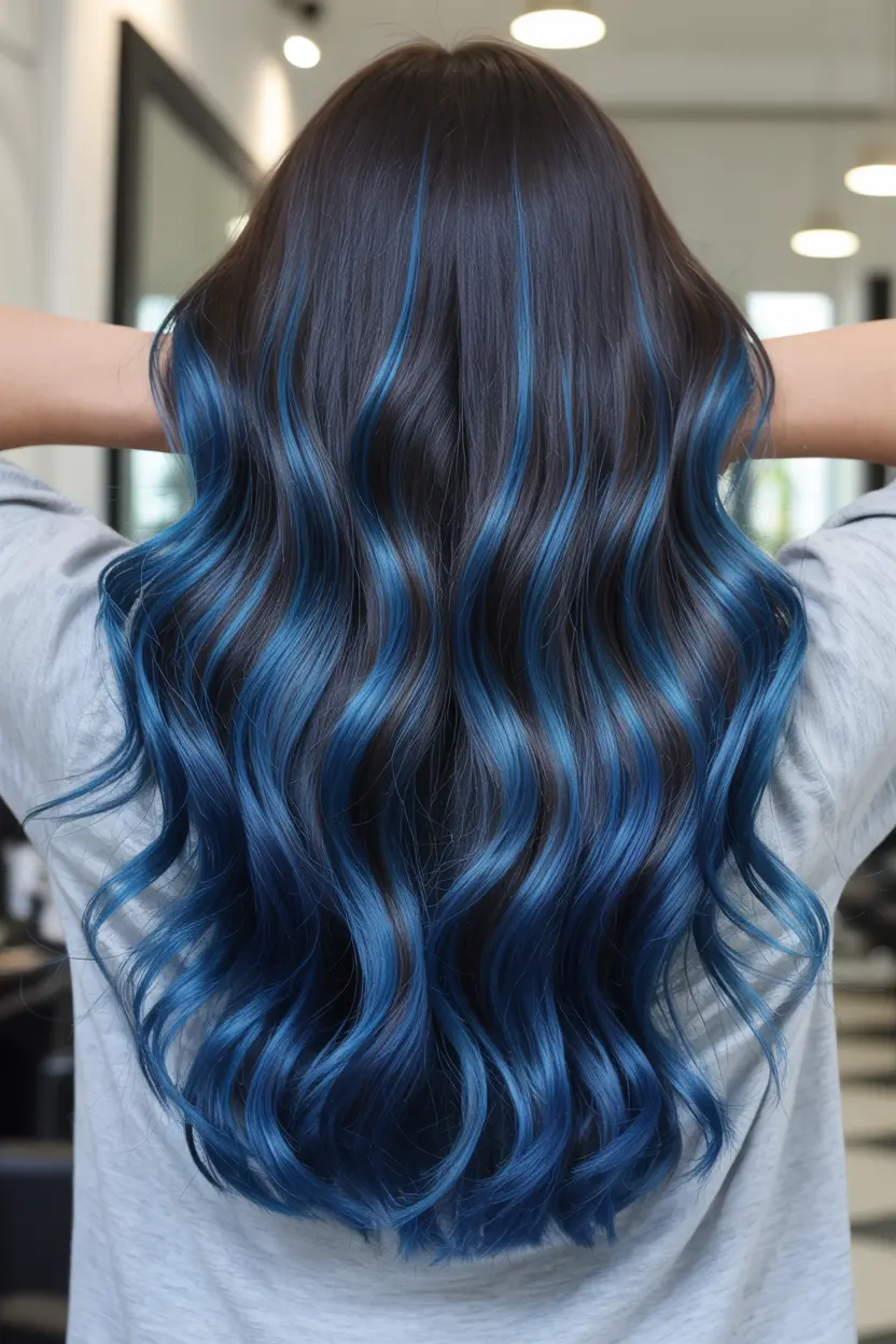 dark blue hair